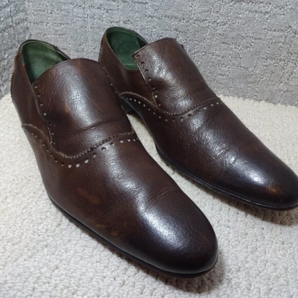 Blackline Jeffery West Mens Size EU 44 US 11 Brown Leather Slip on Brogue Shoes - Picture 12 of 12